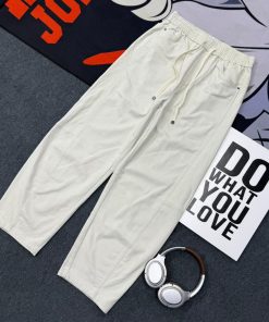 Modern Cargo Pants with Elasticized Waistband 'Light Cream'