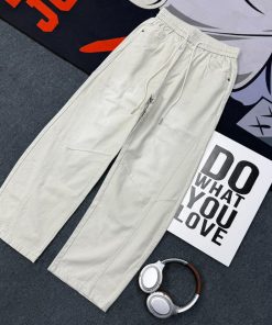 Drawstring Waist Wide-Leg Modern Pant 'Off-White'