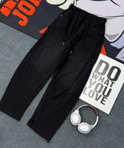 Drawstring Elastic Waist Tapered Jogger Pant 'Black'