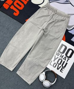 Stone-Washed Cord Drawstring Trouser