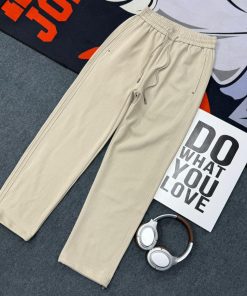 Relaxed Fit Wide-Leg White Drawstring Sweatpant 'Cream'