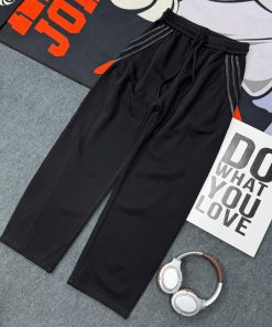 High-Waisted Wide-Leg Fleece Sweatpants with Drawstring 'Black'