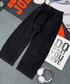 Relaxed-Fit Elastic Waistband Premium Pant 'Black'