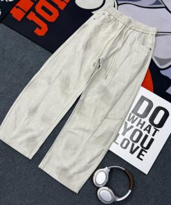 High-Waisted Baggy Pant with Elasticated Waistband 'Dirty Off-White'