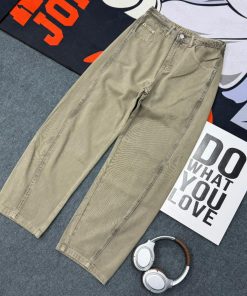 High-Waisted Baggy Pant with Elasticated Waistband 'Wash Beige'