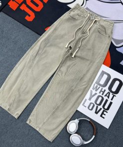 High-Waisted Baggy Pant with Elasticated Waistband 'Wash Cream'