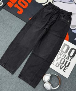 High-Waisted Baggy Pant with Elasticated Waistband 'Black'