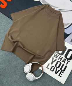Premium Plain Crew Neck Tshirt-Half 'Brown'
