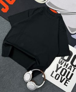Premium Plain Crew Neck Tshirt-Half 'Black'