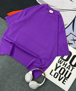 Premium Plain Crew Neck Tshirt-Half 'Purple'