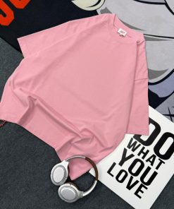 Premium Plain Crew Neck Tshirt-Half 'Pink'
