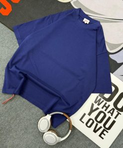 Premium Plain Crew Neck Tshirt-Half 'Dark Blue'