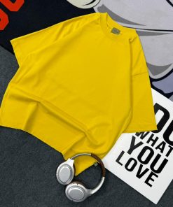 Premium Plain Crew Neck Tshirt-Half 'Yellow'