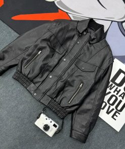Skyline Expedition Modern Leather Jacket 'Black'