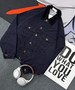 Urban Trail Corduroy Collar Denim Jacket 'Navy Black'