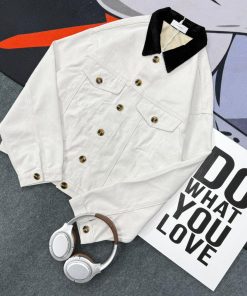 Urban Trail Corduroy Collar Denim Jacket 'Black White'