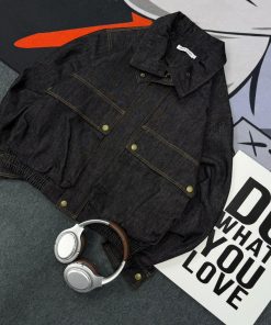 The Cropped Trucker Utility Jeans Jacket 'Black'