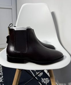 Shining Leather Elastic Side Panel Chelsea Boot 'D.Coffee'
