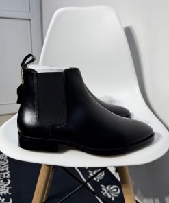 Shining Leather Elastic Side Panel Chelsea Boot 'Black'