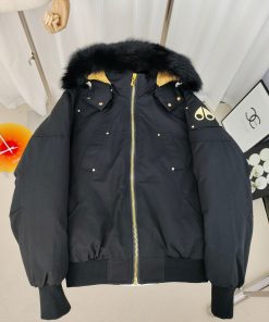 Moose Knuckles Cloud Shearling Trim Down-Jacket 'Black/Gold'