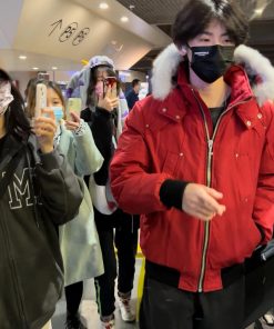 Moose Knuckles Cloud Shearling Trim Down-Jacket 'Red'