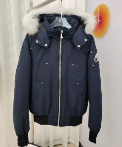 Moose Knuckles Cloud Shearling Trim Down-Jacket 'Navy Blue'