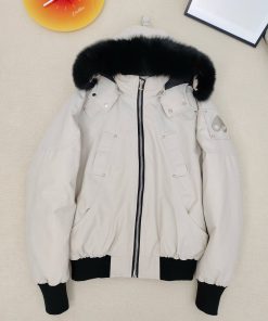 Moose Knuckles Cloud Shearling Trim Down-Jacket 'Off White'