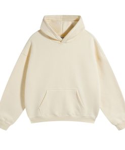 Classic Minimal Premium Plain Hoodie 'Cream'