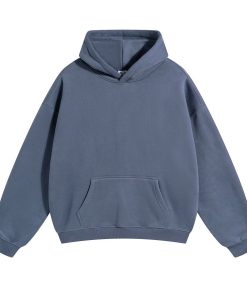 Classic Minimal Premium Plain Hoodie 'Deep Blue'