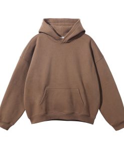 Classic Minimal Premium Plain Hoodie 'Light Brown'