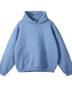 Classic Minimal Premium Plain Hoodie 'Light Blue'