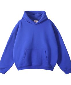 Classic Minimal Premium Plain Hoodie 'Blue'