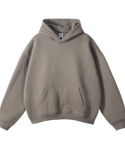 Classic Minimal Premium Plain Hoodie 'Olive Grey'