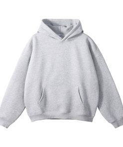 Classic Minimal Premium Plain Hoodie 'Light Grey'