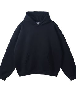 Classic Minimal Premium Plain Hoodie 'Black'