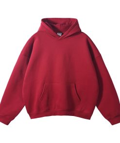 Classic Minimal Premium Plain Hoodie 'Red'
