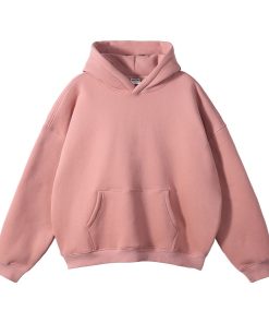 Classic Minimal Premium Plain Hoodie 'Peach pink'
