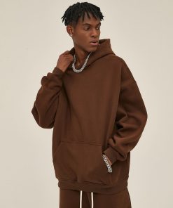 Classic Minimal Premium Plain Hoodie 'Coffee'