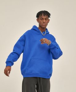 Classic Minimal Premium Plain Hoodie 'Blue'
