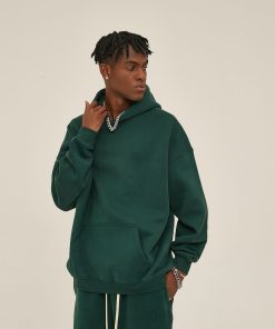 Classic Minimal Premium Plain Hoodie 'Green'