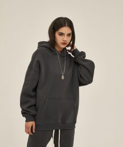 Classic Minimal Premium Plain Hoodie 'Dark Grey'