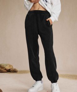 Acid Wash Vintage Fleece Jogger 'Black'
