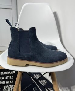 Men's Classic Suede Chelsea Boots 'Navy Blue'