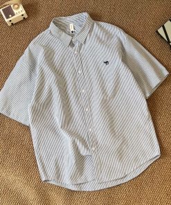 The Relaxed Fit Pinstripe Shirt 'Grey'