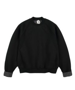 Relaxed-Fit Raglan-Sleeve Crewneck Sweatshirt 'Black'