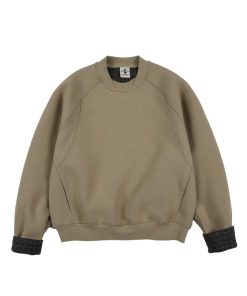Relaxed-Fit Raglan-Sleeve Crewneck Sweatshirt 'Beige'