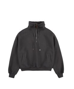 Fleece-Lined Insulated Pullover with Stand Collar & Quarter-Zip Jacket 'Dark Grey'