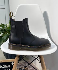 Dr. Martens 2976 Yellow Stitch Smooth Leather Chelsea Boots