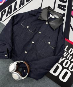 Monochrome Contrast Corduroy Utility Jacket 'Dark Blue'