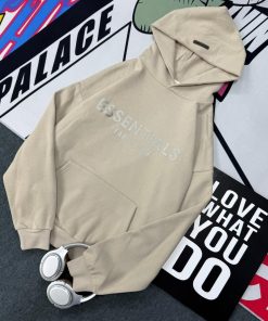 Fear of God Essentials Fleece Zip-Up Hoodie 'Beige'